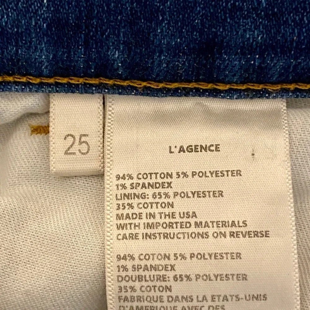 L'AGENCE Ryland High Waist‎ Short Authentique Blue Denim Jean Cut Off Frayed 25